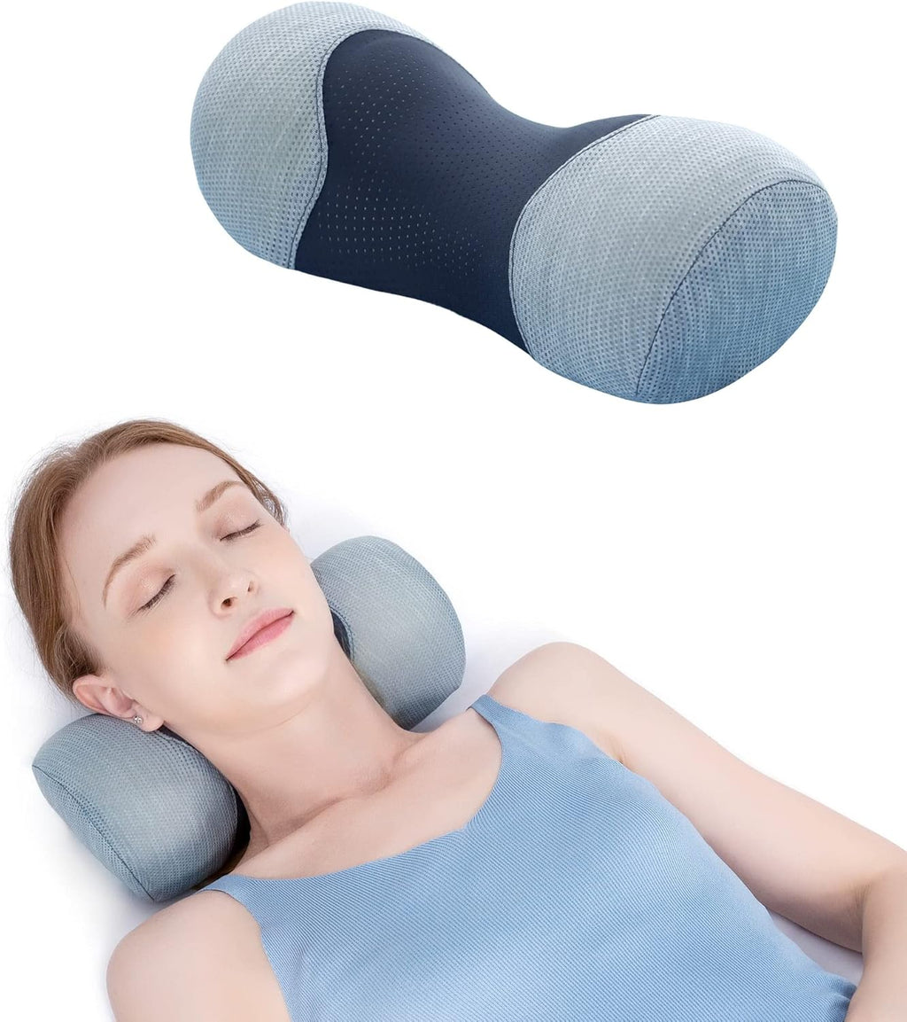 EL MODELO REAL ES COLOR GRIS. Bespilow Almohada Cervical Pequena tipo Rollo | Espuma Viscoelastica Alivio de Tension Muscular Soporte de Cuello con Funda Transpirable