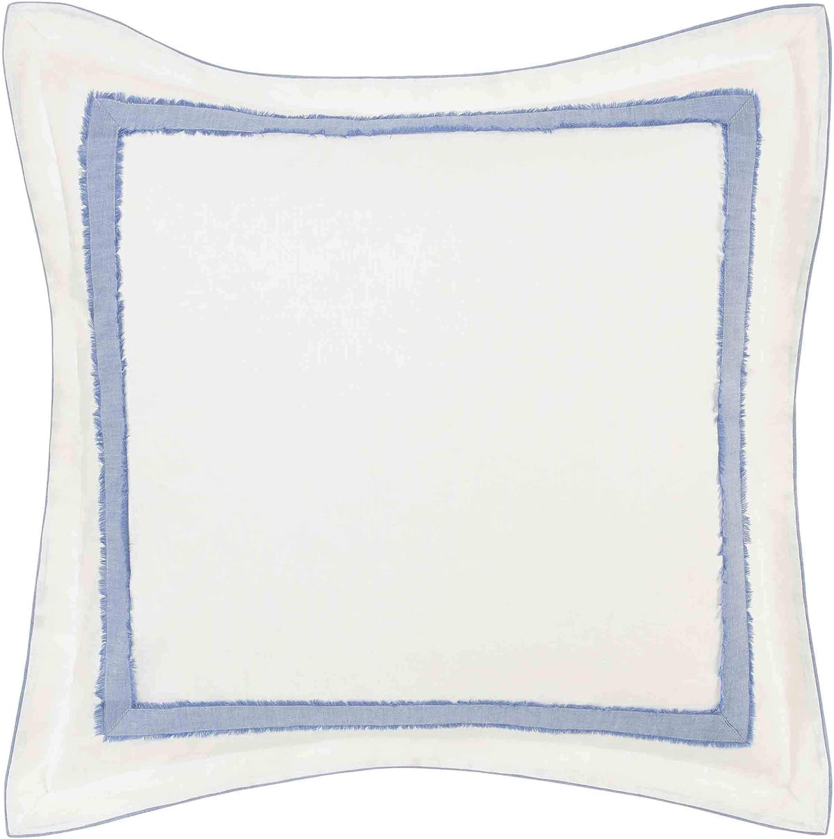 Funda de Almohada Euro Laura Ashley, Lino Falso Suave, Algodón Ramio, Decorativa con Detalle de Borde 66×66 cm, Decoración Habitación (Azul Mila)