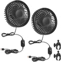 Ventilador USB para Carrito de Golf Paquete x2 – Clip Universal, 3 Velocidades, 360°, Cable 2.5 m, Plug & Play