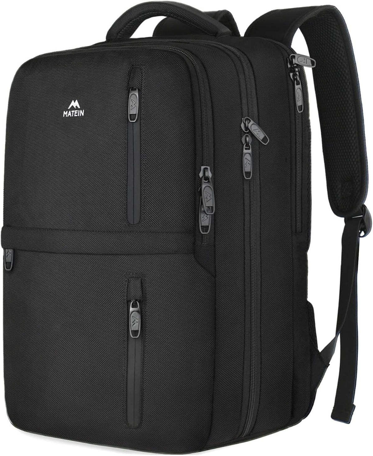 Mochila de mano MATEIN, 40L, aprobada para vuelos, mochila grande para portátil de viaje, 17 pulgadas, resistente al agua, para ordenador, ideal para viajes cortos, escapadas de fin de semana o para la universidad, para hombres y mujeres, color negro.
