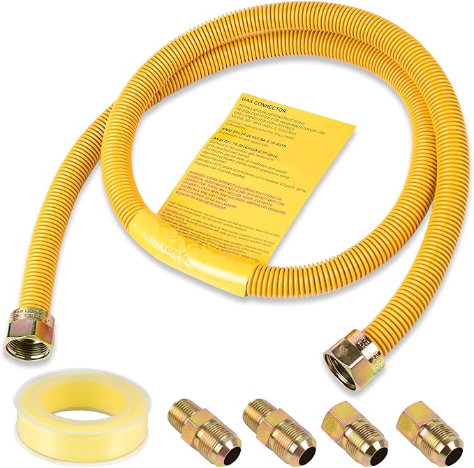Conector Flexible de Gas 13 Pulgadas – Acero Inoxidable 3/4" | Kit para Secadora, Estufa y Calentador