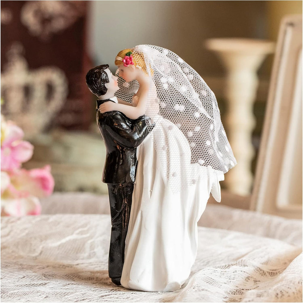 Adornos modernos para pastel de bodas: figura hecha a mano de novios para decoración, adorno rústico para pastel de bodas, divertida estatua de pareja para decoración de escritorio, abrazo volador.