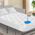 Protector de Colchón Sofá Cama Reina Impermeable Acolchado 152 x 183 cm Transpirable Refrescante Forro Ajustado Bolsillo Profundo 20 cm Blanco
