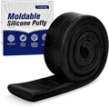 Masilla de silicona moldeable Leopong, impermeable, flexible y con buena plasticidad para reparar y rellenar diversos huecos en baños, fuentes, tuberías de agua y paredes (negra).
