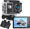 Cámara de Acción Jadfezy FHD 1080P 12MP – Sumergible 30M con 2 Baterías y Kit de Accesorios