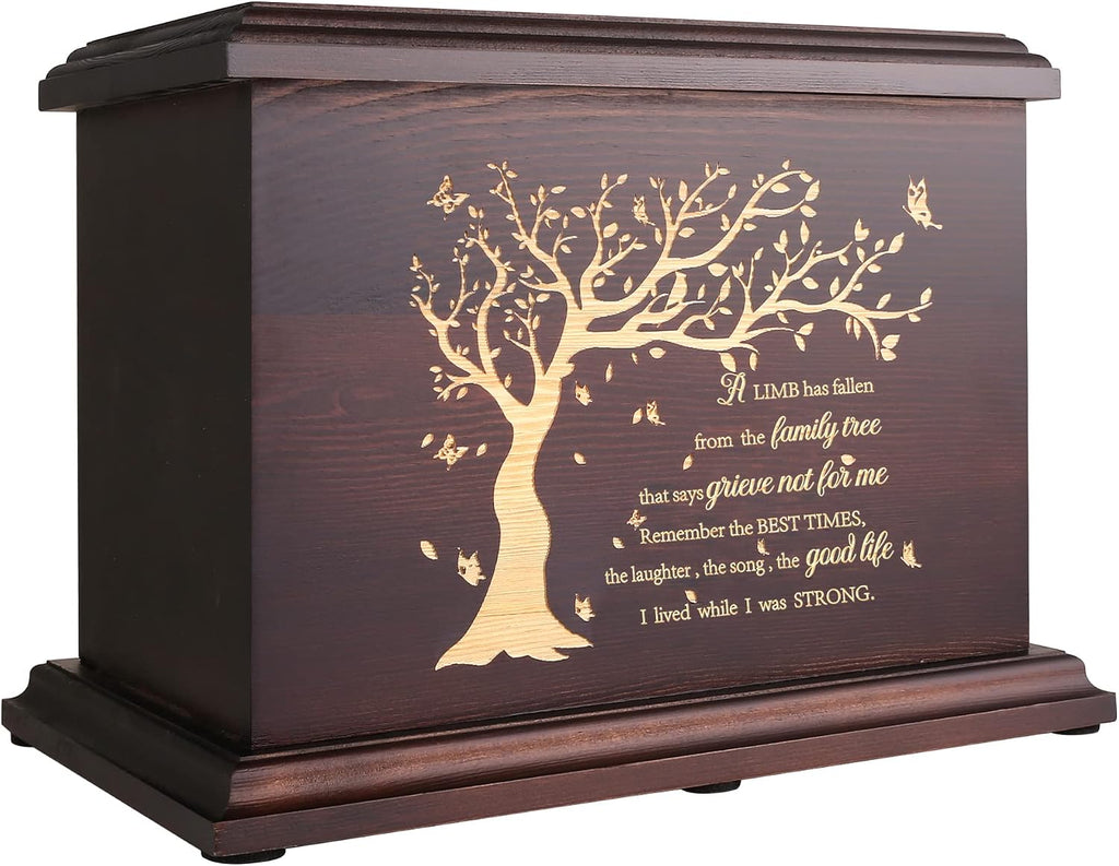 Urnas funerarias para cenizas humanas (adultos, hombres y mujeres), urnas de madera con caja y ataúd para cenizas (hombres, mujeres y niños), urnas funerarias grandes para cenizas (hasta 122 kg).