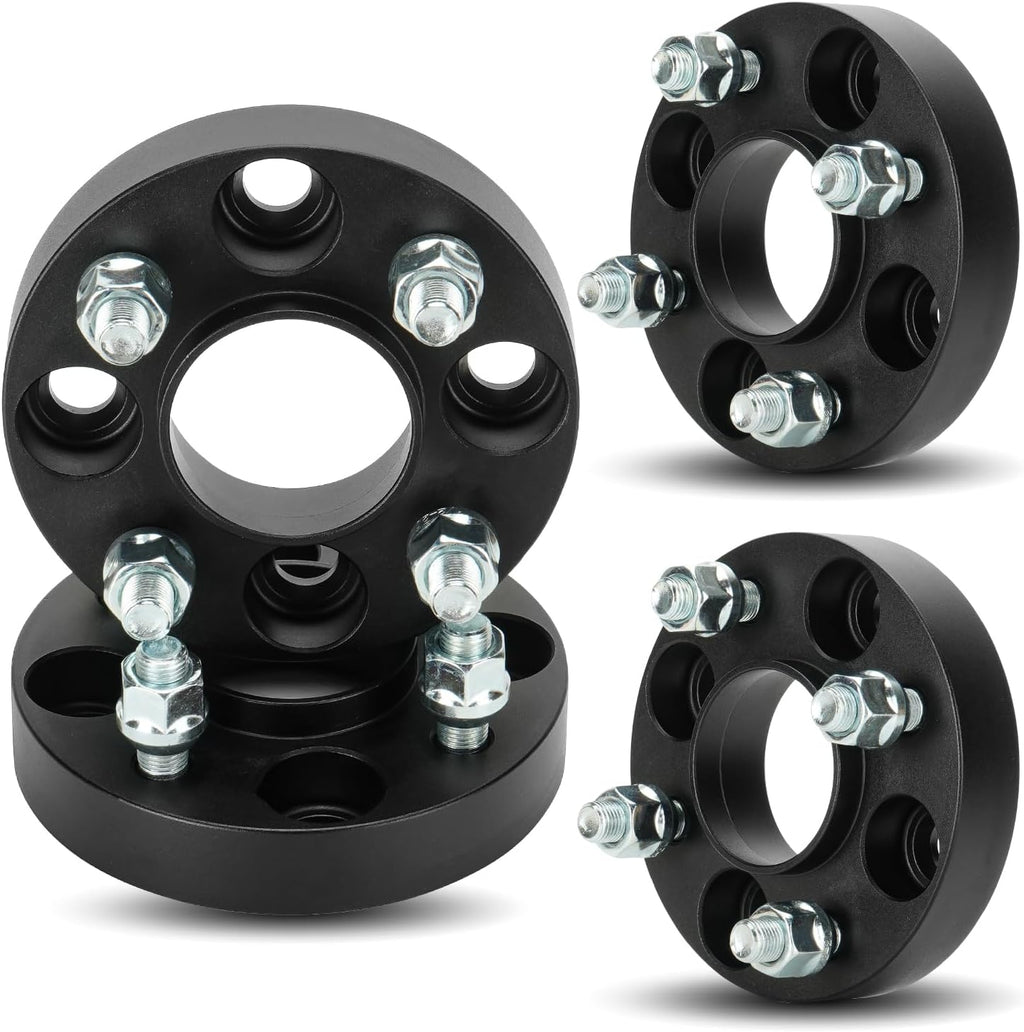 Espaciadores de rueda TadaMark 4x100 y 4x101.6 de 1 pulgada, centrados en el buje, adaptadores forjados de 4 pernos, aptos para carritos de golf EZ GO Club Car, orificio de 62 mm con 20 pernos de 1/2", 4 piezas.