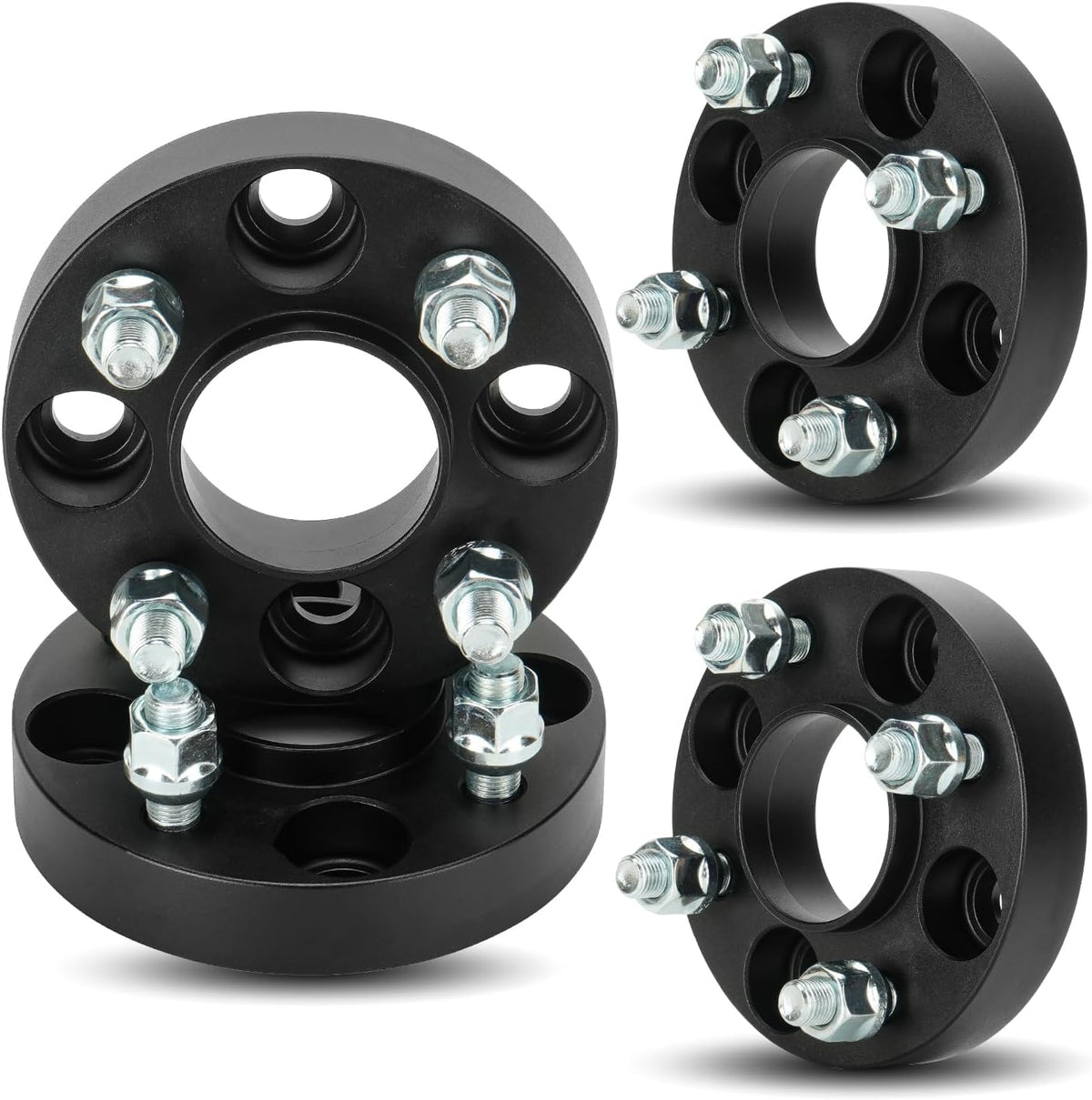 Espaciadores de rueda TadaMark 4x100 y 4x101.6 de 1 pulgada, centrados en el buje, adaptadores forjados de 4 pernos, aptos para carritos de golf EZ GO Club Car, orificio de 62 mm con 20 pernos de 1/2", 4 piezas.
