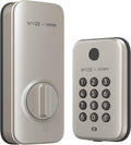 Cerrojo Wyze con bloqueo automático, desbloqueo por huella dactilar con teclado, cerradura electrónica inteligente para puerta de entrada, resistente a la intemperie IPX5, fácil instalación, acabado níquel satinado.