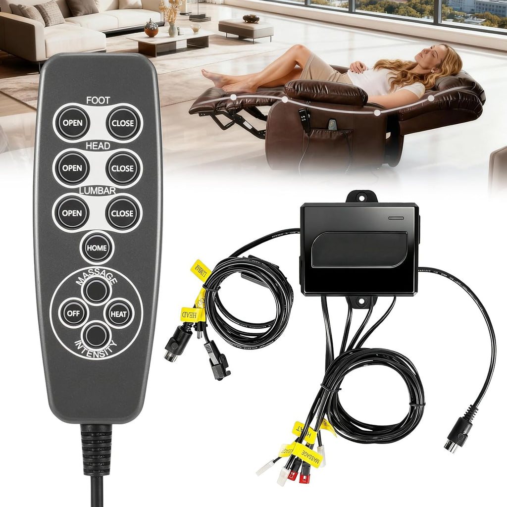 Kit Control Remoto y Caja de Control Rendrox MLSK91-A1 – 11 Botones, Motor Mulin, Compatible con Sillones Elevadores Eléctricos Catnapper
