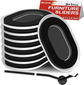 Set de Deslizadores para Muebles Mejorados | Para Alfombras, Almohadillas Ovaladas | 8 Deslizadores de 5.8 x 4.3 Pulgadas + 1 Elevador | Mueve Camas, Mesas y Gabinetes Fácilmente