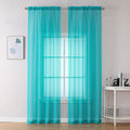 OVZME Cortinas Transparentes Turquesa 2 Paneles | 84 Pulgadas de Largo | Livianas y Suaves para Estudio, Sala y Dormitorio | 42 x 84 Pulgadas por Panel (1 Par)