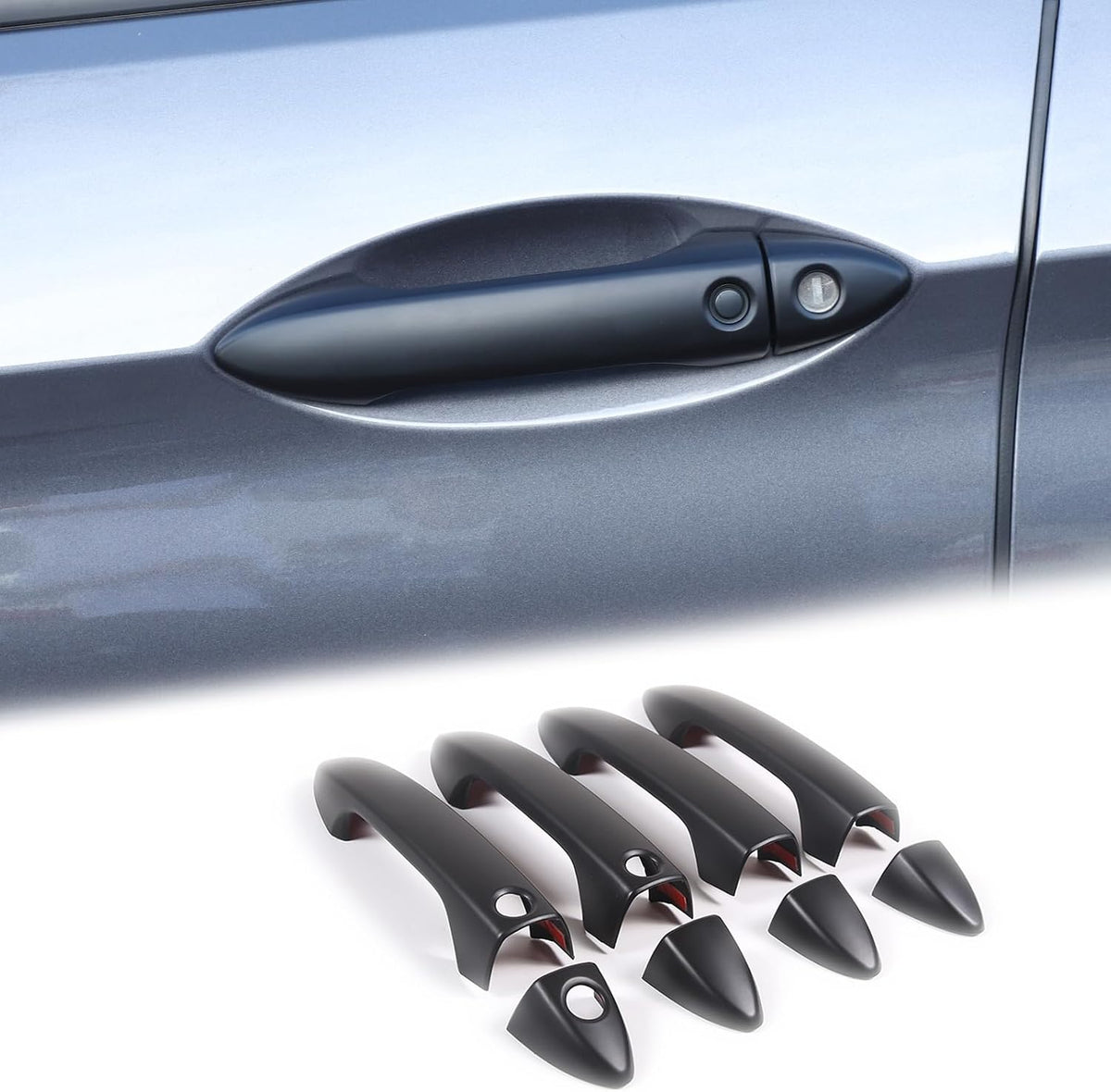 Embellecedor de cubierta para manija de puerta exterior HIRUFAIT para Honda Pilot 2016-2022 / Honda Ridgeline 2017-2024, 4 piezas, protector de manija de puerta exterior para automóvil, material ABS (negro mate)