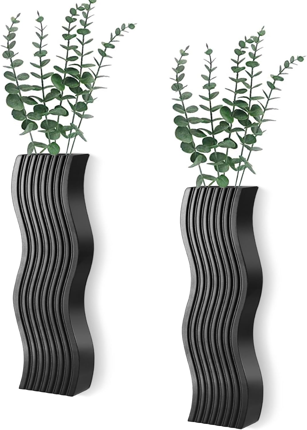2 Piezas Maceteros de Madera para Pared | Decoracion de Pared para Plantas de Interior | Macetero Moderno para Bano, Cocina, Comedor y Sala | Florero de Pared Estilo Granja para Flores Secas y Vegetacion Artificial