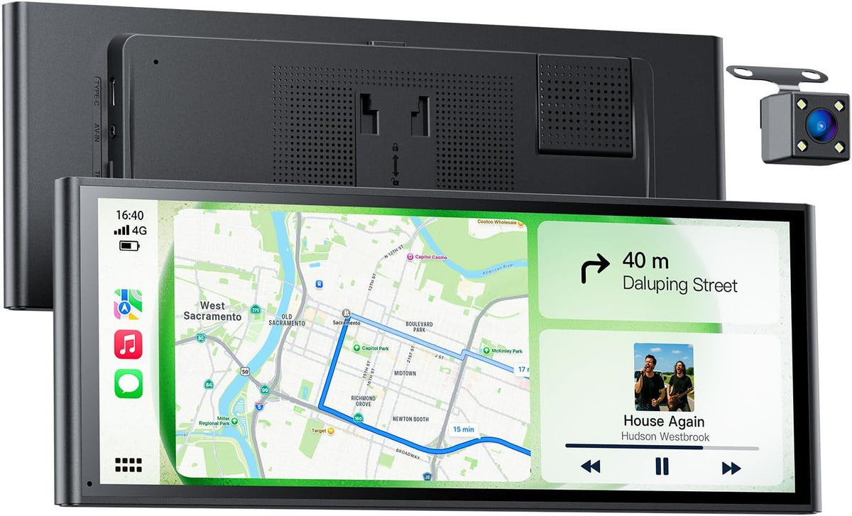 Pantalla CarPlay Inalámbrica Avaett 9.26" para Auto | Para Apple CarPlay y Android Auto | Portátil con Cámara de Reversa | Mirror Link | Bluetooth 5.2 | GPS