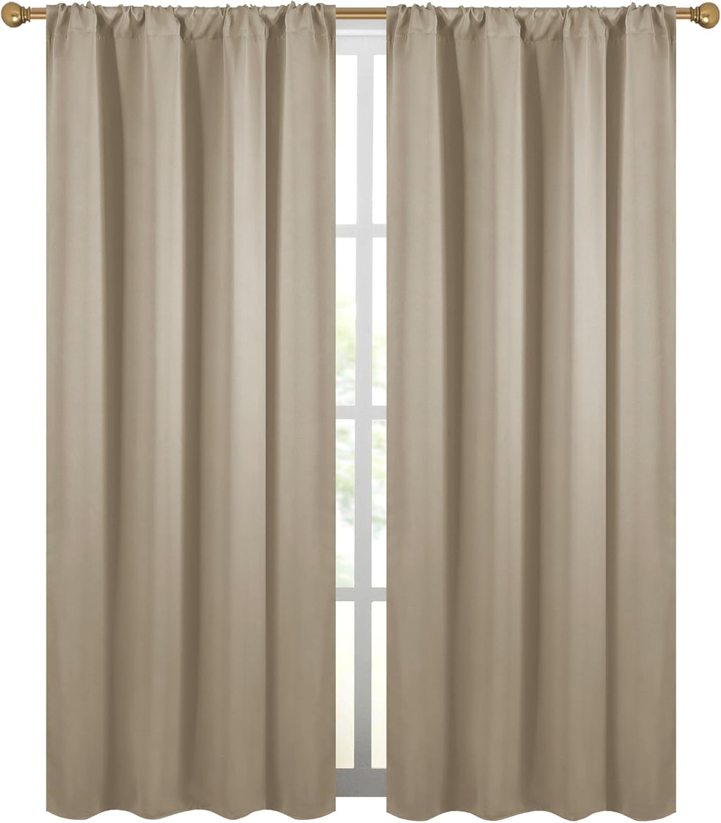 Diraysid Cortinas opacas beige para dormitorio y sala de estar, cortinas con aislamiento térmico para oscurecer la habitación