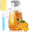 Jarra de Vidrio SUSTEAS 3 Litros 101oz con Tapa y Boquilla | para Agua Fria o Caliente, Te Helado y Jugo | Grande para Refrigerador