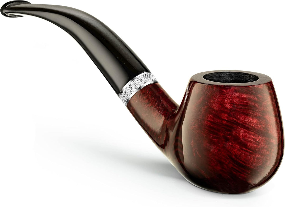 Pipa Mr. Brog Full Bent - Modelo n.° 82 Consul Pecan - Pipas de madera de brezo mediterráneo para fumar - Hecha a mano n.° 82