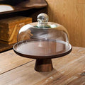 Soporte de Madera para Cupcakes con Tapa de Vidrio Transparente, Bandeja para Servir postres y Aperitivos para Fiestas y Bodas, Elegante Soporte para Tartas para Eventos