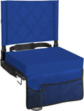 Sheenive Asiento de Estadio con Respaldo | Silla Plegable Acolchada Portatil con Correa para Eventos Deportivos (Azul)