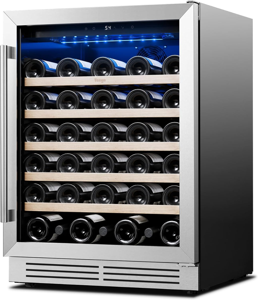 Nevera para vinos Yeego - Nevera para vinos de 24 pulgadas con capacidad para 47 botellas