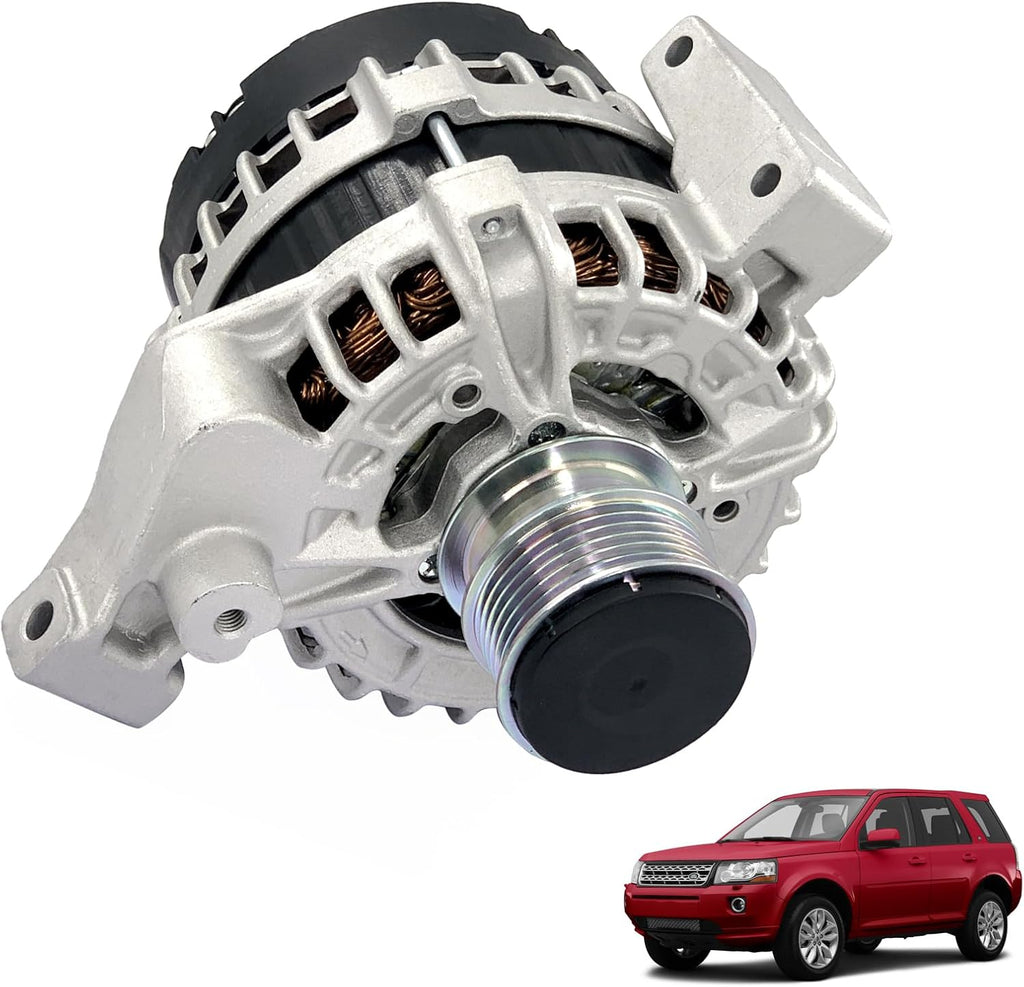 Alternador LR067840 180A 12V con polea de 6 ranuras LR028121, compatible con Land Rover Range Rover Evoque 2012-2018, LR2 2013-2015, Discovery Sport 2015, L4 2.0L, reemplaza BJ3210300CA, 11722N, 0125811006