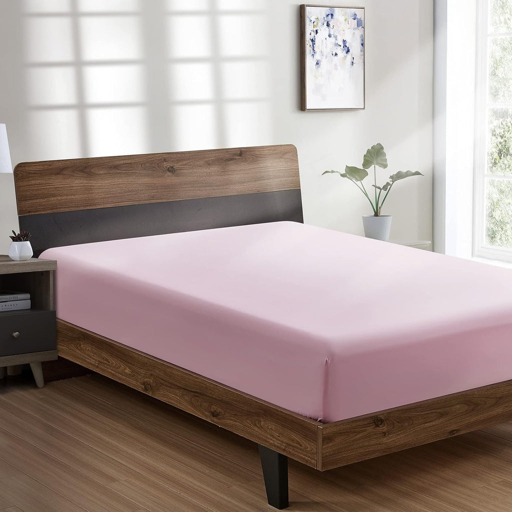 FreshCulture Sabana Ajustable Queen | Calidad de Hotel | Microfibra Cepillada Ultra Suave y Transpirable | Bolsillo Profundo, Refrescante (Rosa Palo)