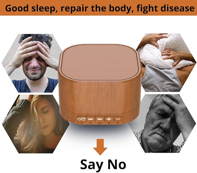 Máquina de sonido enchufable con 20 sonidos relajantes naturales sin bucle y función de memoria, temporizador de sueño, máquina de sueño con terapia de sueño para bebés, niños y adultos, nuevo grano de madera añadido en 2025