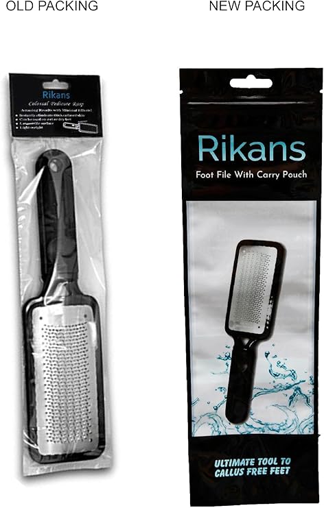 Raspador de pies Rikans, herramienta para eliminar callosidades, el mejor cuidado para la pedicura, se puede usar en pies húmedos o secos, lima de acero inoxidable.