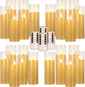 CLTNIKET Juego de 24 velas LED sin llama (14/16/18 cm), funcionan con pilas e incluyen 4 mandos a distancia. Incluyen modos de luz fija, temporizador y parpadeo para decoración del hogar, bodas, patios y exteriores.