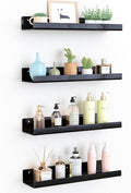 upsimples Estantes acrílicos para decoración de pared, estante de exhibición de 15 pulgadas, organizador de perfumes para baño, dormitorio, sala de estar, estanterías flotantes para niños, negro