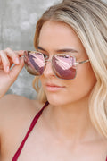 Lentes de Sol Prive Revaux Casino Nights – Montura Plateada con Lentes Espejados Rosa