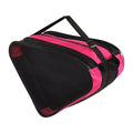 SON 2 BOLSAS UNA COLOR ROSA Y OTRA COLOR AZUL-Bolsa para patines de hockey, bolsa para patines de 3 compartimentos con cremallera para almacenamiento