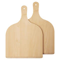 Paquete de 2 palas de madera para pizza, juego de espátulas de 11 pulgadas, tabla de cortar de madera de abedul natural con mango de 5 pulgadas para servir pizza, pan y frutas.