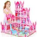 AmiDear Foldable Dollhouse 2025, Dream 3-Story Princess Doll House Playset with Furniture Slide, Pink Toddler Toy House for 3 4 5 6 7 8 9 10 Year Old Girls