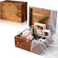 Threehoney Caja Grande de Madera para Recuerdos de Boda con Tapa 12x9x5.5 pulgadas | Caja de Memorias, Regalo de Compromiso para Parejas y Recien Casados (Corazon)