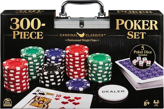 Set de Póker Spin Master Cardinal Classics – 300 Fichas con Maletín de Aluminio y Dados