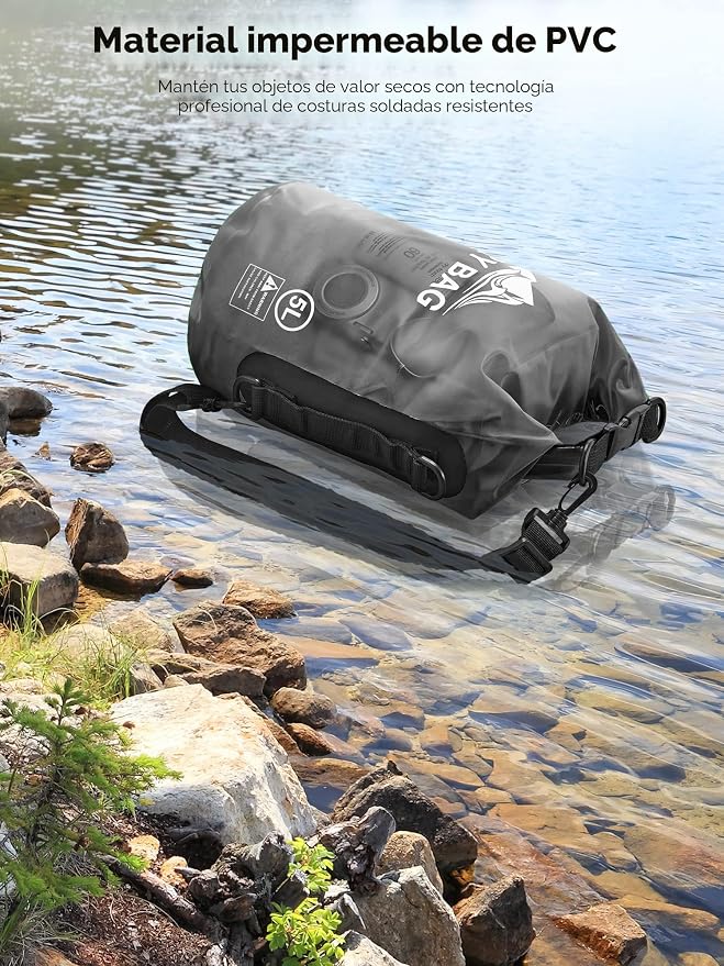 Bolsa Seca Impermeable HEETA 10L | Mochila Enrollable con Funda para Teléfono | Kayak, Natación, Viajes