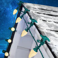 Moonflor C9 LED Christmas Lights – 50ft, 50 Bulbs, Warm White, Commercial Grade with Spring Clips