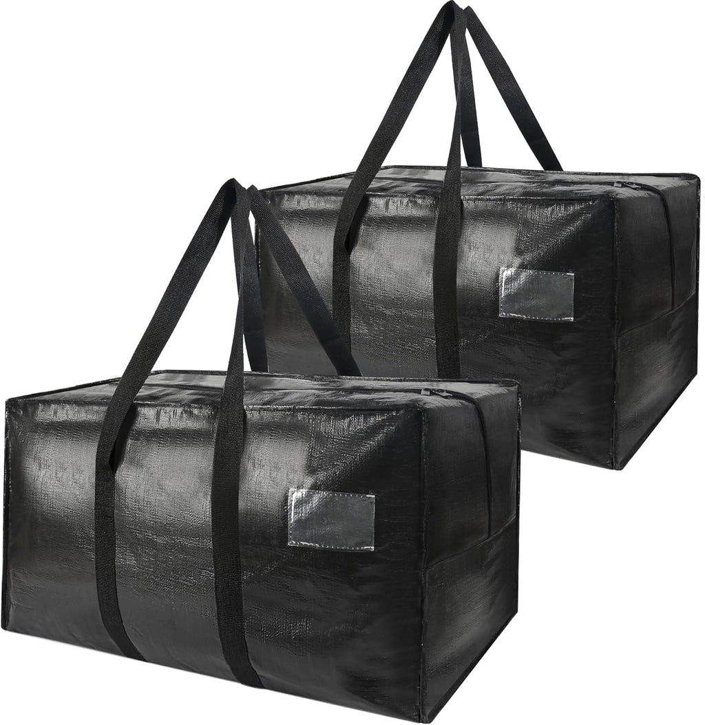 Heavy Duty Extra Large Moving Bags,58 Gallon Jumbo Packing Bags,Huge Moving Storage Bags with Strong Zippers & Carrying Handles,Reusable Big Moving Storage Bags for College Dorm Travel 2Pack