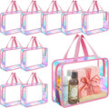 COLOR ROSADO-Solo vienen 9: Neceseres Sweetude transparentes con asa