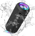 Ortizan - Parlante Bluetooth 5.3, inalámbrico, impermeable IPX7, sonido estéreo de 24 W, graves profundos, luces RGB, emparejamiento doble, 30 horas de reproducción, para el hogar, fiestas