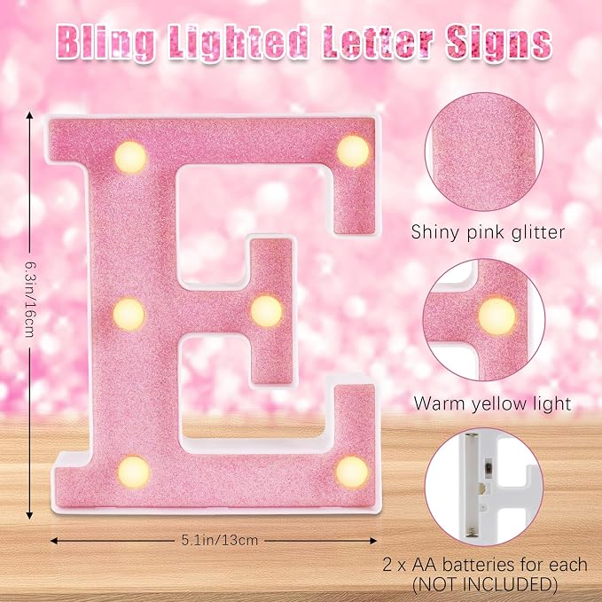 O N E Números iluminados, letra LED de primer cumpleaños, 3 unidades, luces de número uno para niñas, niños y bebés, suministros de decoración de fiesta de cumpleaños de 1 año, rosa