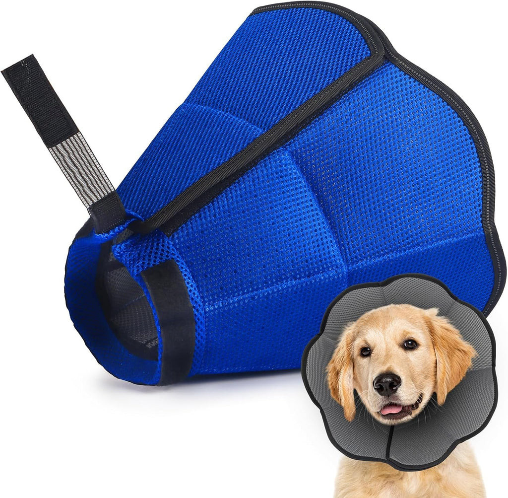 Collar Cono para Perro de Plástico Rígido | Alternativa al Cono de Recuperación Isabelino Ajustable para Lab, Golden y GSD (Pequeño y Mediano)