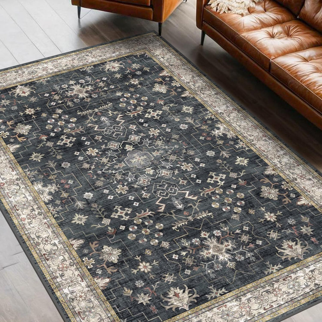 Hazo Haus - Alfombra para sala, comedor, dormitorio u oficina, antideslizante, de pelo corto, estilo boho