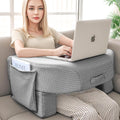 LEBENGURU Almohada de Lectura para Laptop | Cojin Grande con Reposabrazos para Trabajar y Gaming | Altura Ajustable Escritorio de Regazo | Cama Suelo Sofa
