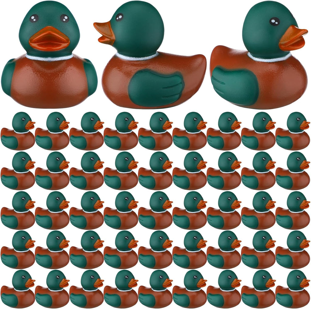 PullCrease Rubber Duck 2 Inch Duck Bath Floating Rubber Duckies Adorable Party Supplies for Ducky Hunting Birthday Party Gift Nature Birds Lovers Hunting Decoration(48 Pcs,Mallard)