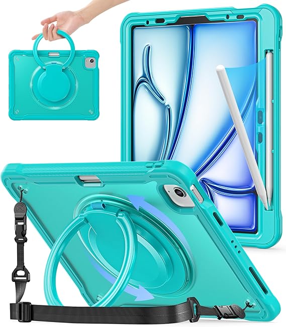 Funda BATYUE para iPad Air 11" M3/M2 y Pro 11" — Soporte 360°, Porta Pencil y Correa