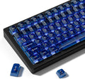 dagaladoo Teclas transparentes, Teclas de teclado transparentes, Juego de teclas de gelatina, Teclas translúcidas, Teclas de perfil MDA para teclados mecánicos con interruptores MX (azul oscuro)