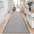 Alfombra de Pasillo Lavable 60x240cm – Antideslizante, Estilo Boho Farmhouse, Color Gris
